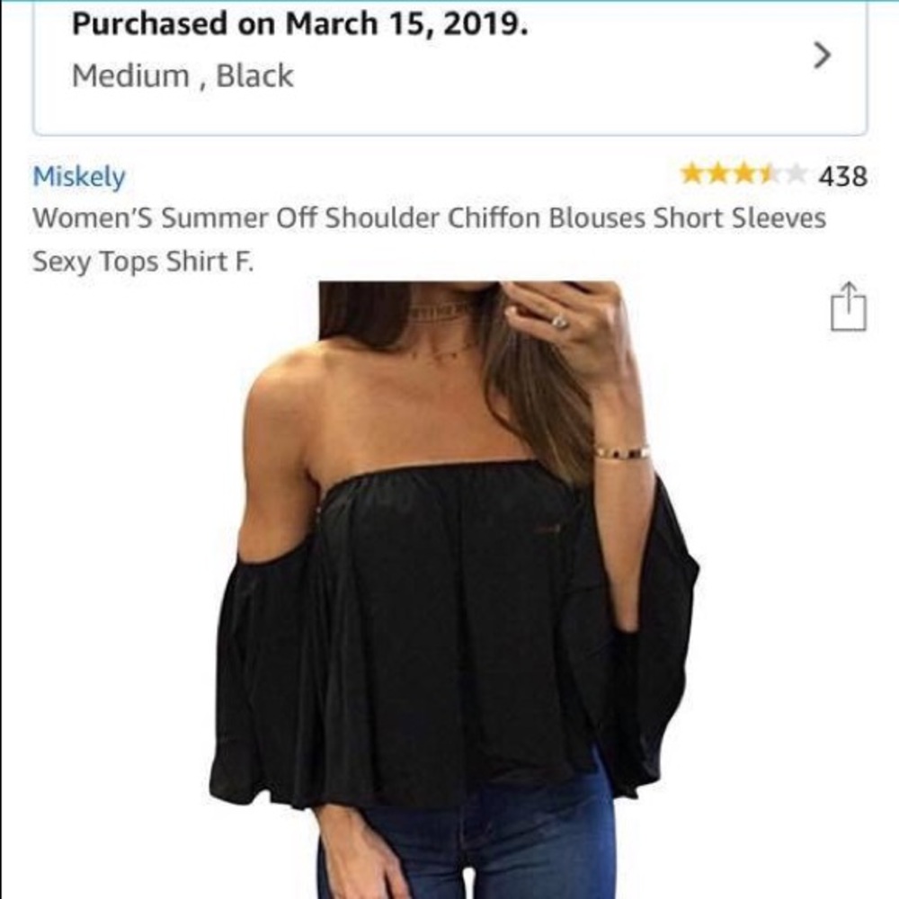 Off the shoulder black top